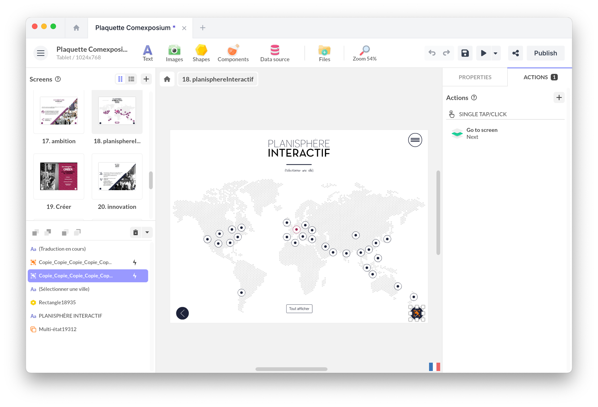 Interactive touch screen software pandasuite